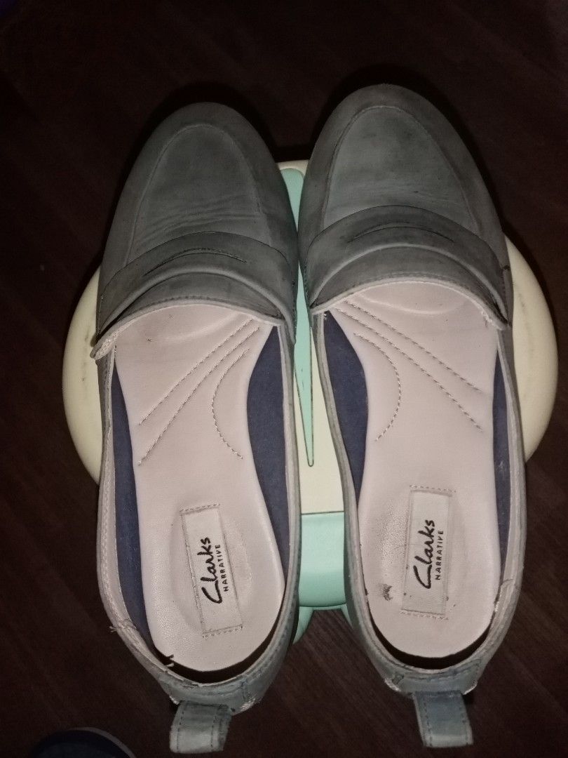 clarks silver loafers