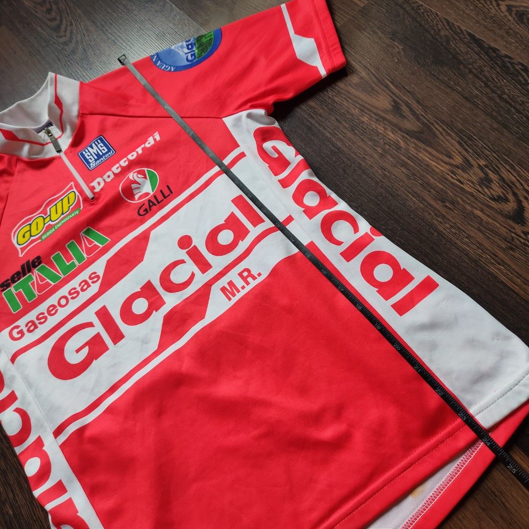 CLASSIC RETRO SANTINI CYCLING JERSEY Gaseosas Glacial Half Zip, Men's