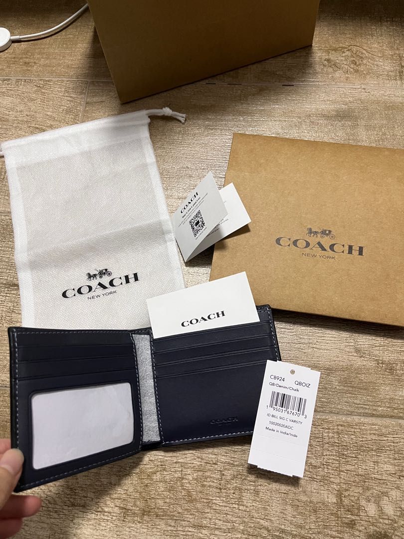 Coach wallet Blue, Men's Fashion, Watches Accessories, Wallets