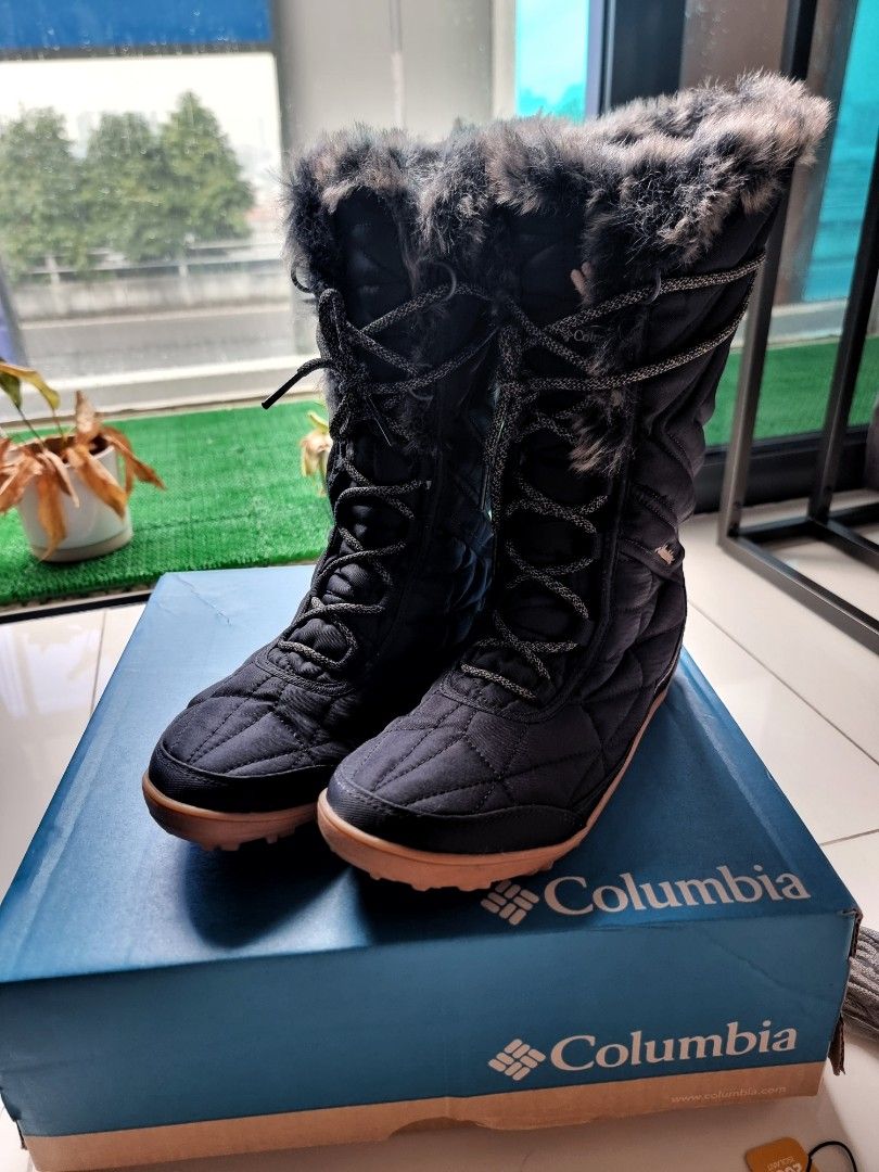 Columbia Women s Minx III Black Fur Waterproof Snow High Boots with insulation