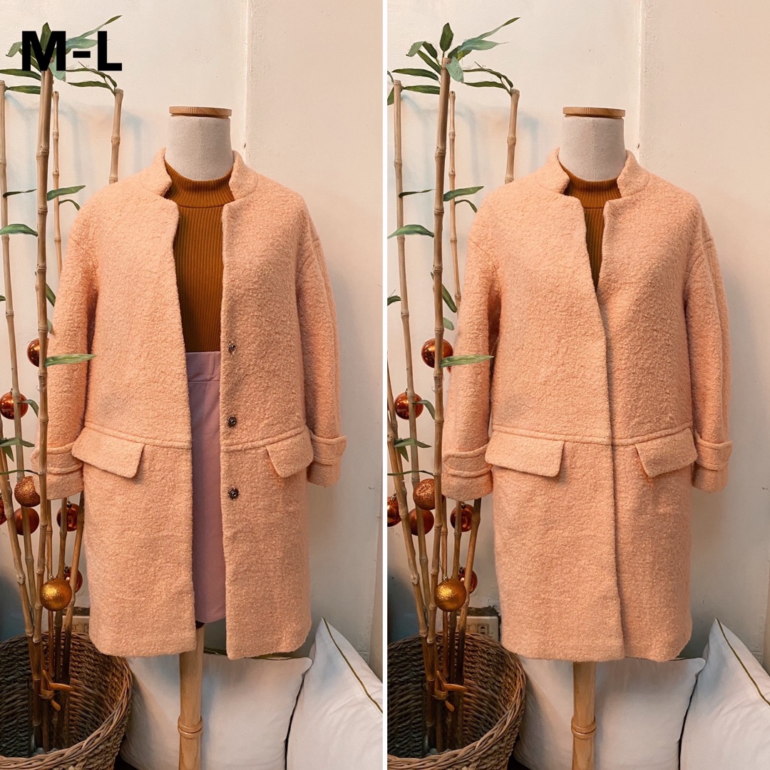 Cream Wool Coat, Women's Fashion, Coats, Jackets and Outerwear on Carousell