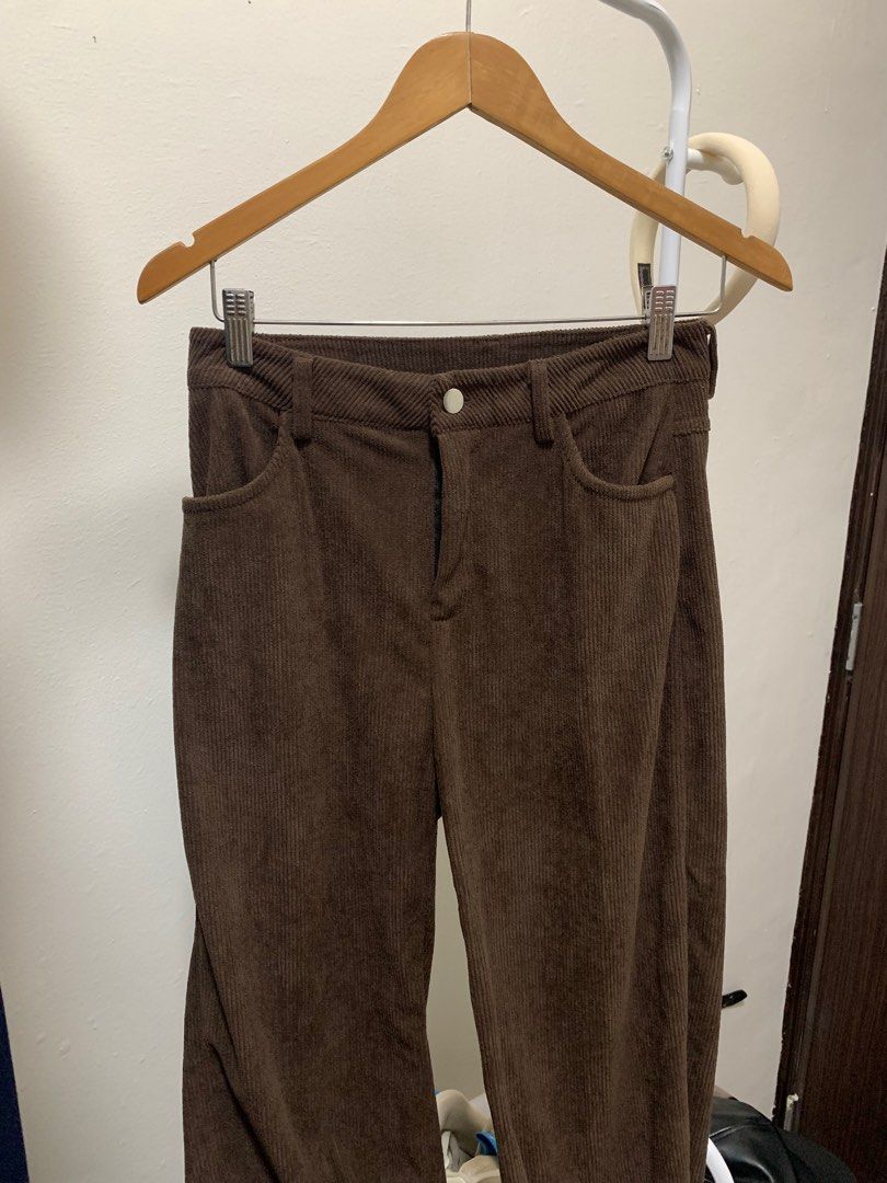 dark brown corduroy pants, Women's Fashion, Bottoms, Jeans on Carousell