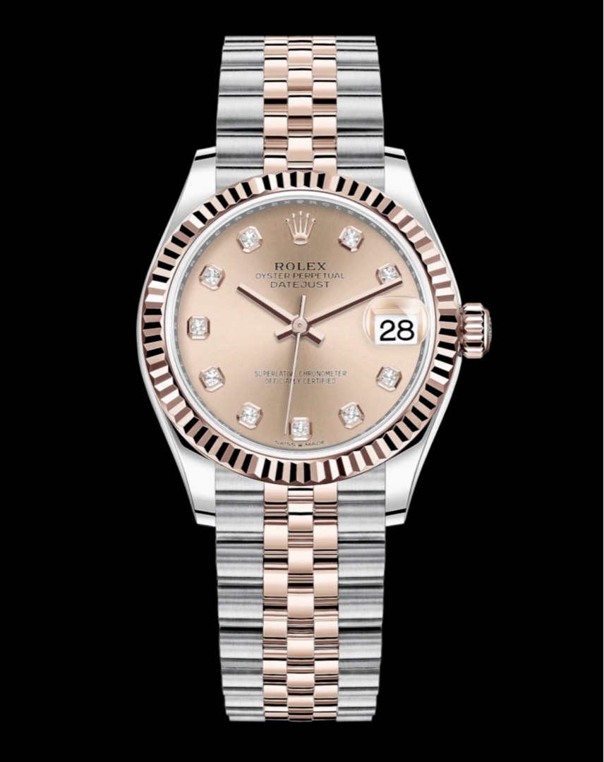 Datejust 31mm Pink Gold Steel Dark Grey Dial