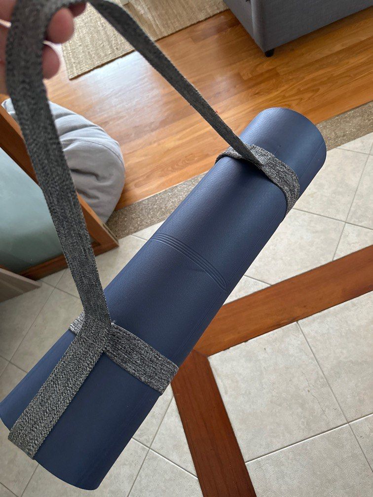 Decathlon yoga mat gym exercise + holder, Sports Equipment, Exercise