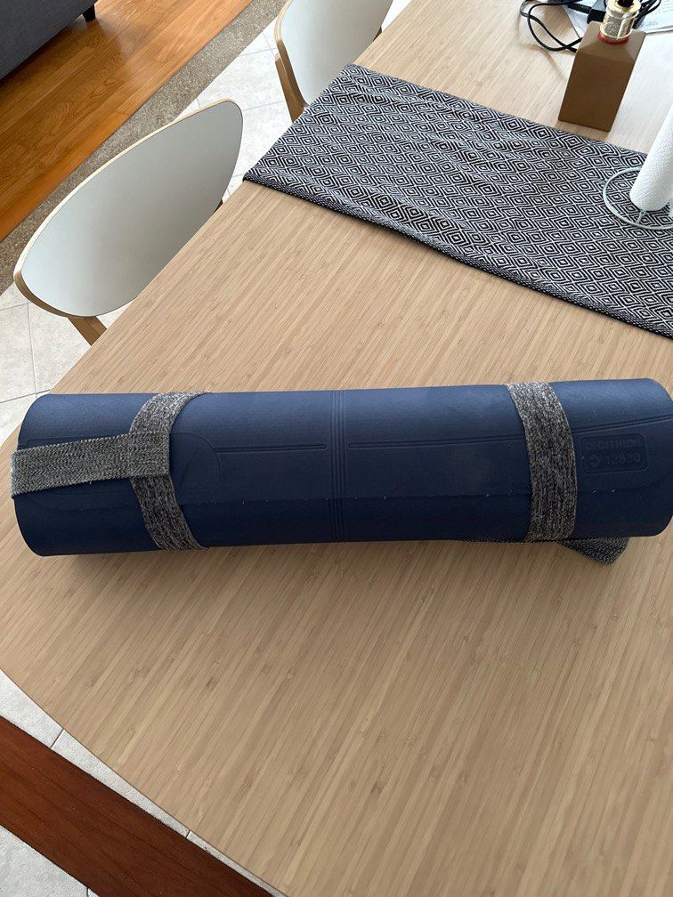 Decathlon yoga mat gym exercise + holder, Sports Equipment, Exercise