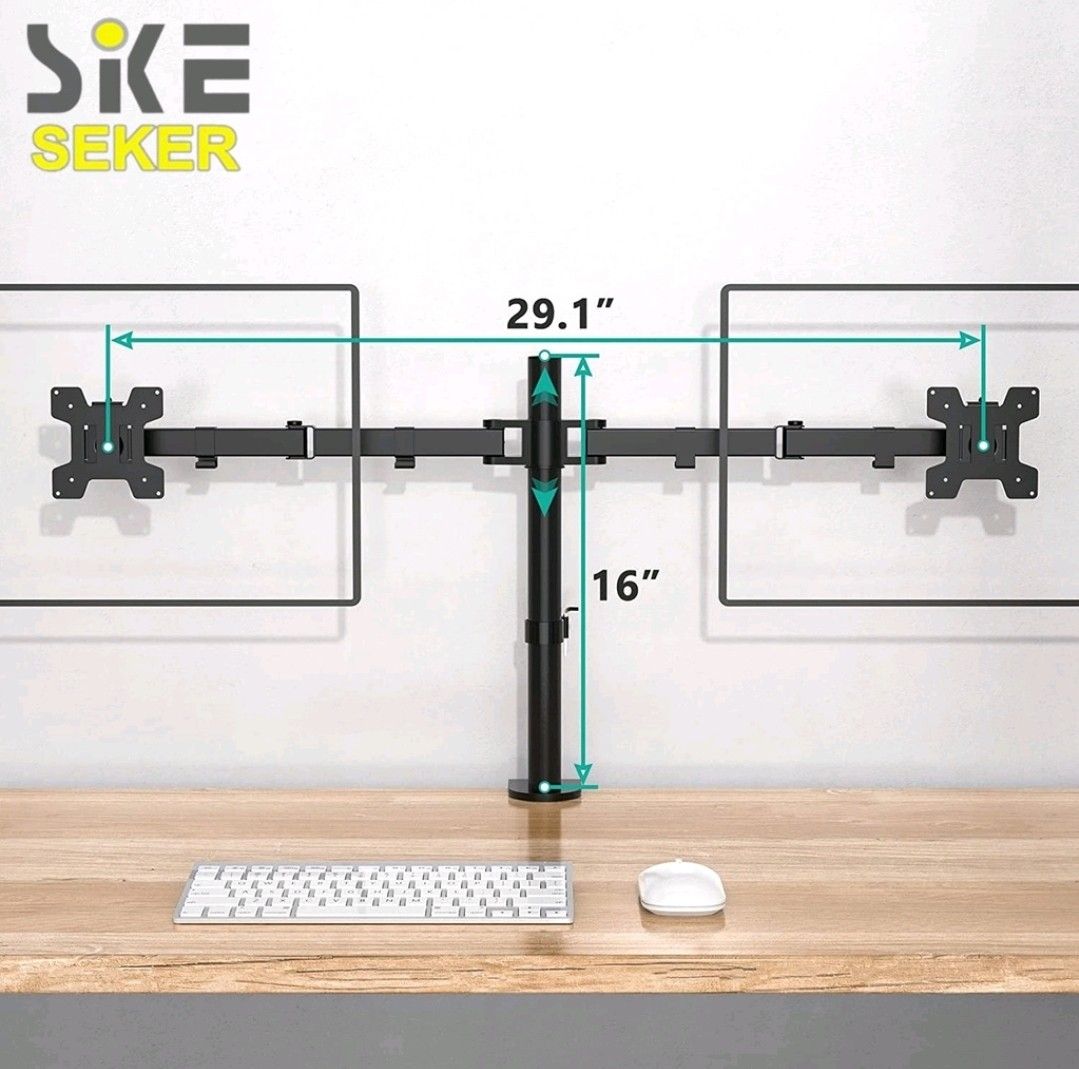 Dual Monitor Mount Computer Monitor Bracket for 13"27" with Cclamp