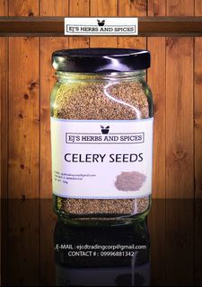 EJs Herbs and Spices CELERY SEEDS 130g in Large Square Jar
