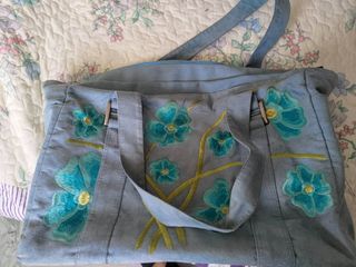 Embroidered faux leather Handbag