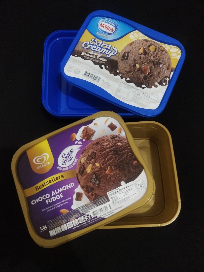Empty Ice Cream Containers