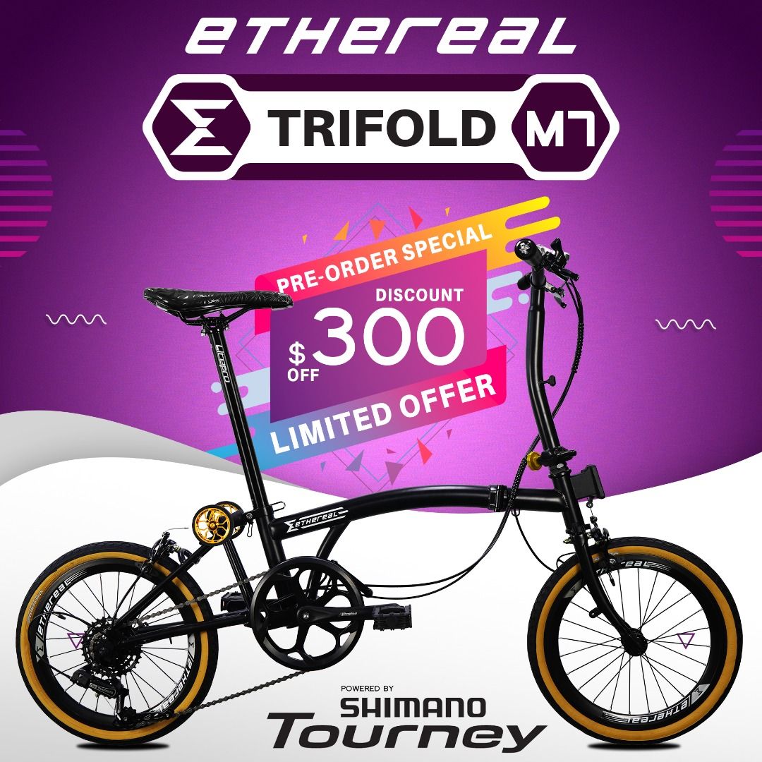 Ethereal Trifold M7 Japan Shimano 7 Speed Foldable Bicycle Folding