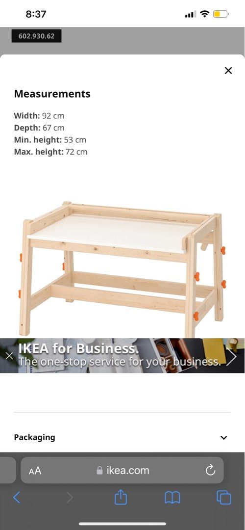 FLISAT children’s desk, adjustable, Furniture & Home Living, Furniture