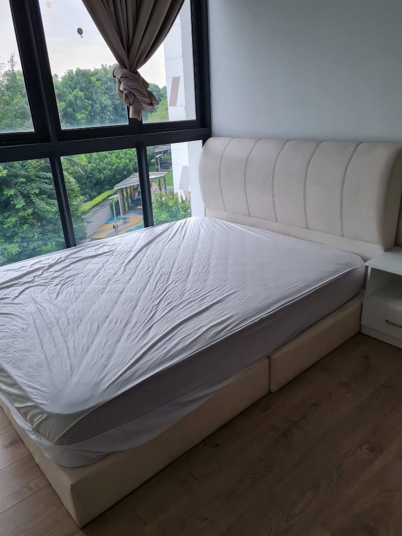 Free Delivery! Queen bed with mattress, Furniture & Home Living