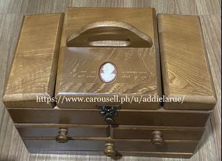 [free sf] vintage sewing kit box | wooden storage | jewelry box | wood