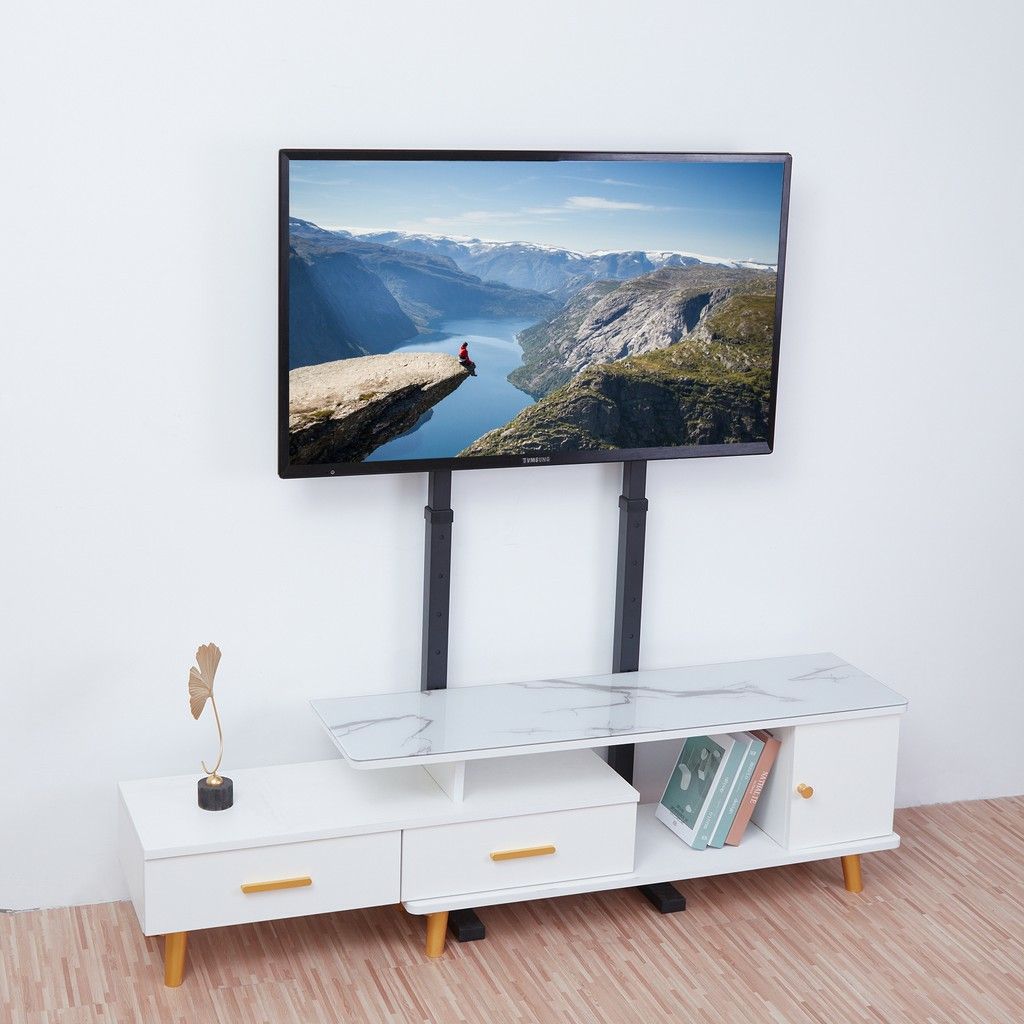 Free Standing Tall Floor TV Stand with Bracket Mount for 32
