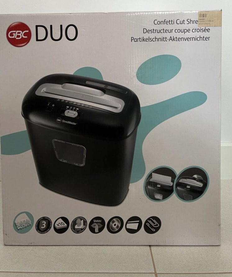 GBC G2102560EU Duo Cross Cut Office Paper Shredder 17 Litres, Computers