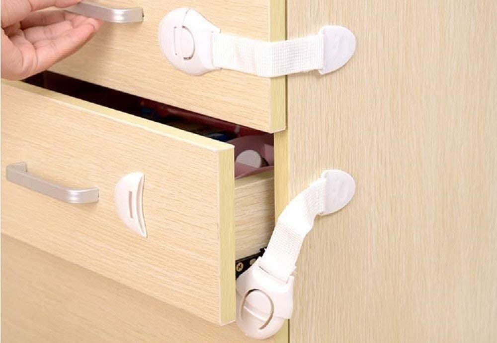 GMOTIONS 10 Pack Baby Safety Lock for Drawer, Kitchen Door