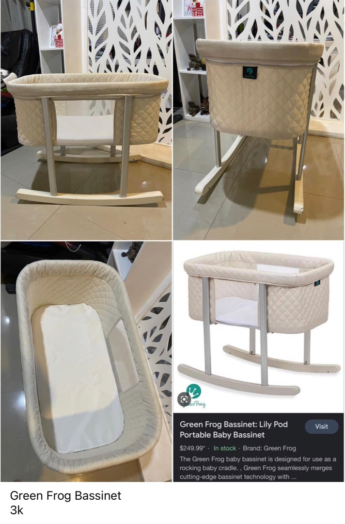 Green frog rocking bassinet on sale