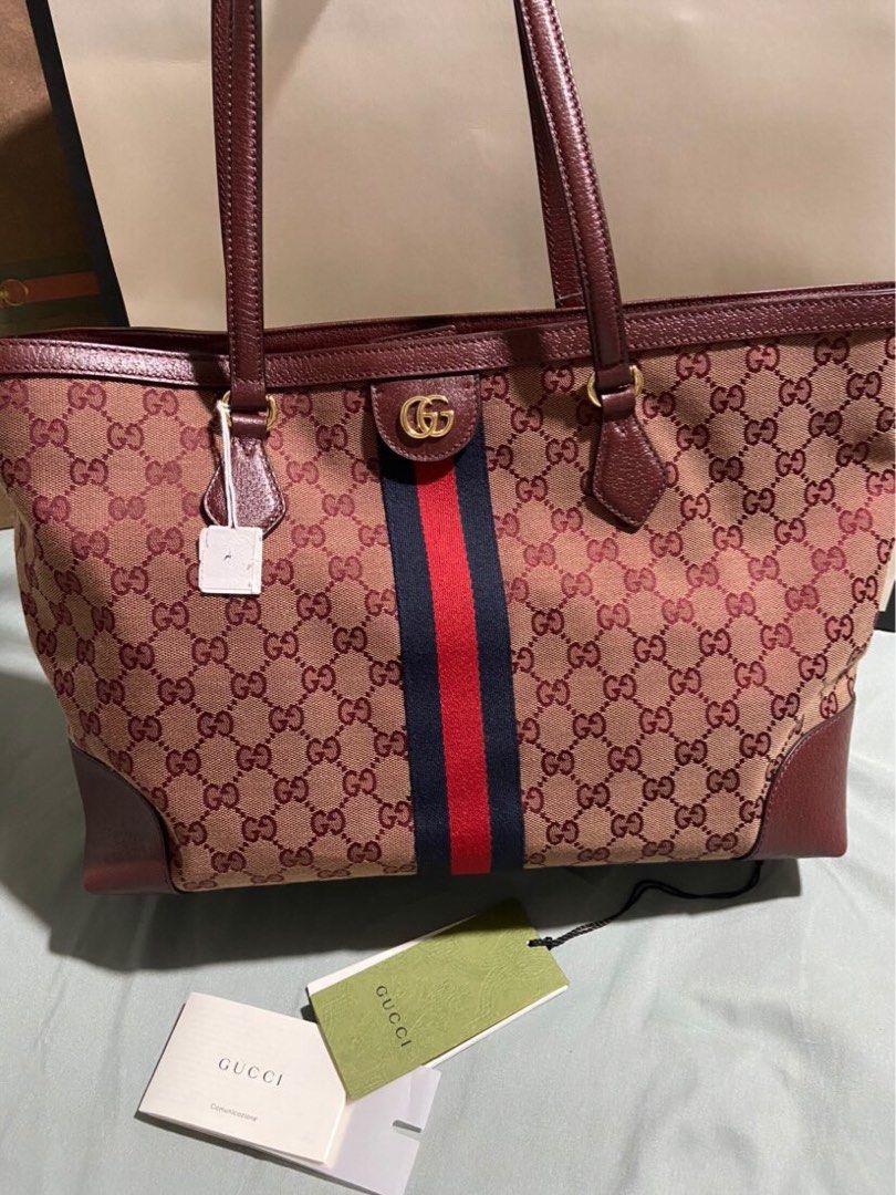 Gucci logo monogram on sale canvas tote bag