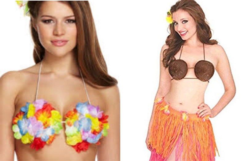 Hawaiian Flower Bra Coconut Bra Girl Flower Costume Bra Flower Coconut  Props Cosplay Halloween, Women's Fashion, New Undergarments & Loungewear on  Carousell