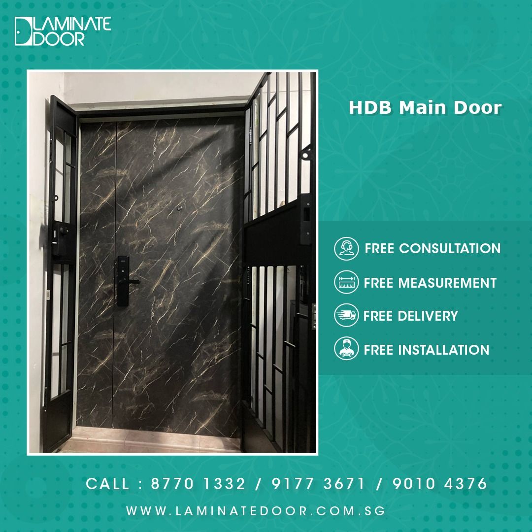 HDB Laminate Main Door, Furniture & Home Living, Security & Locks