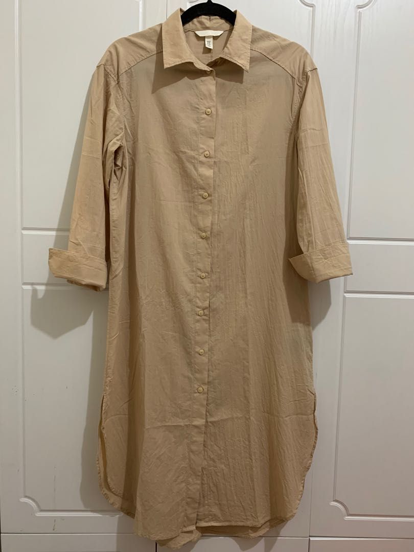 beige nike dress H&M Fully Lined Long Sleeve Maxi Dress- Size 4 – The Saved Collection main image 1