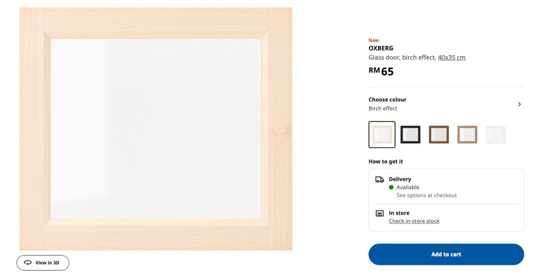 Ikea Billy Shelf extension with glass doors, Furniture & Home Living