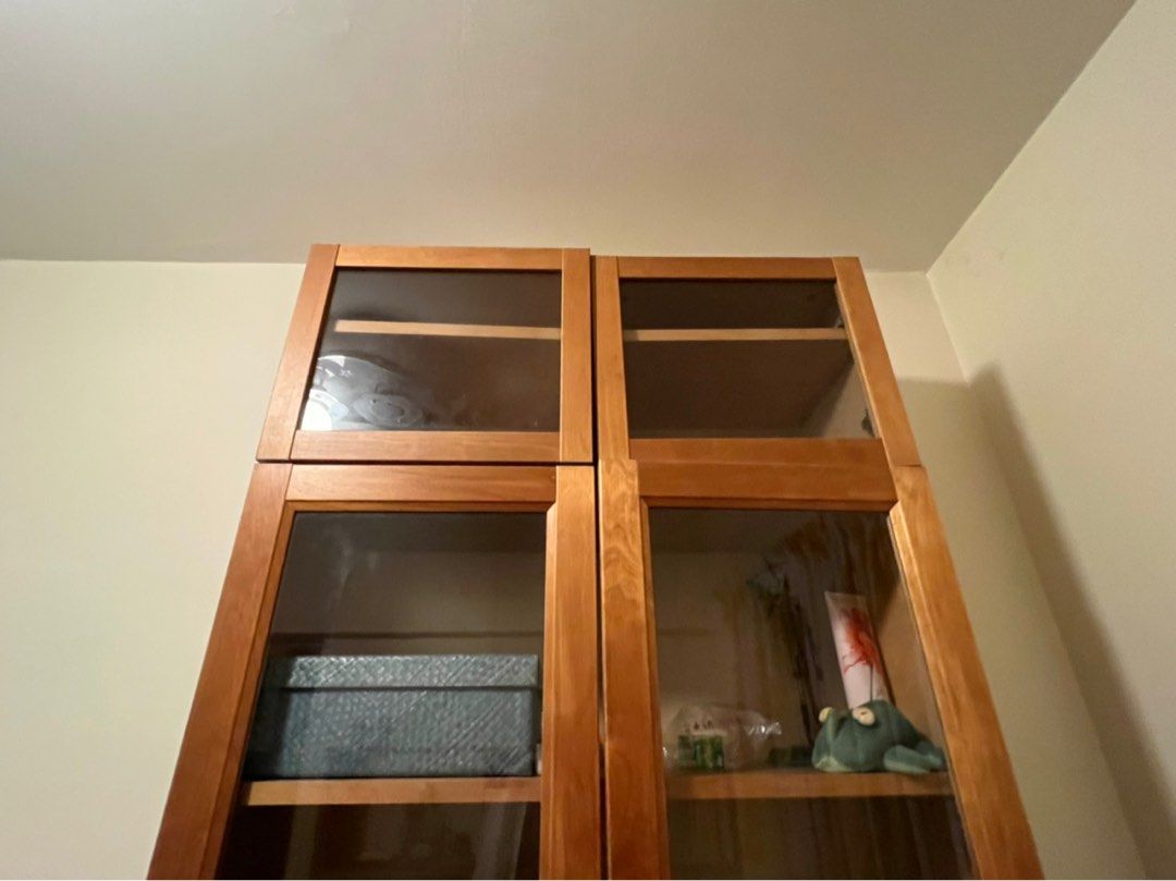 Ikea Billy Shelf extension with glass doors, Furniture & Home Living