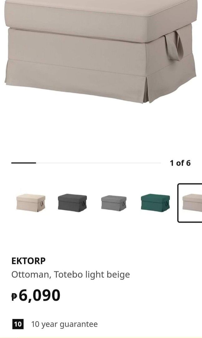 Ikea Ektorp Ottoman (red), Furniture & Home Living, Furniture, Chairs