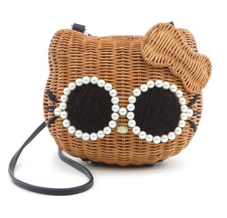 Instock) Japan A-Jolie Hello Kitty Brown Basket Bag, Women's
