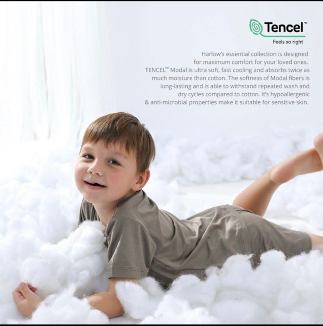 Kids tencel set, Babies & Kids, Babies & Kids Fashion on Carousell