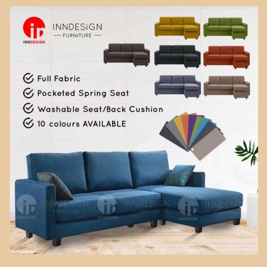 L Shape Sofa fabric material, Furniture & Home Living, Furniture, Sofas