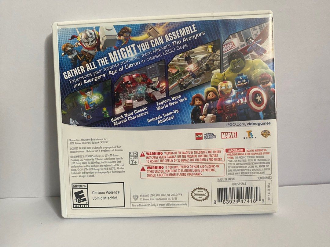 Lego Marvel's Avengers for Nintendo 3ds (Category: Nintendo) located in Quezon City. Submitted by franco_selling_the_bills (Listing ID 1212311607, Image 2). Description: The game is a fun lego beat em up where you recreate the events of Avengers 1 and Age of Ultron not much to say other than I barely played it.