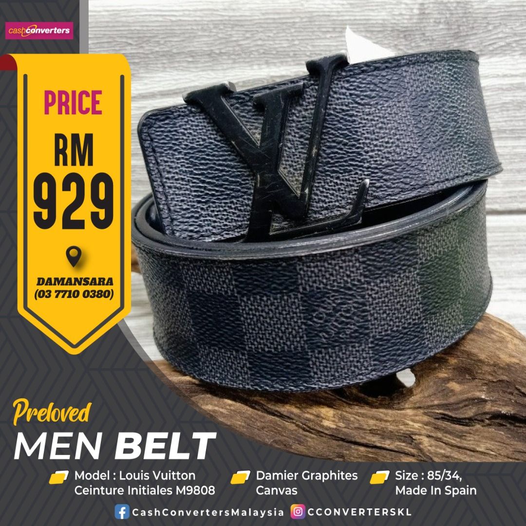 Buy Siza Fashion Mens Black Leather Belt LV Louis Belt Men Fashion