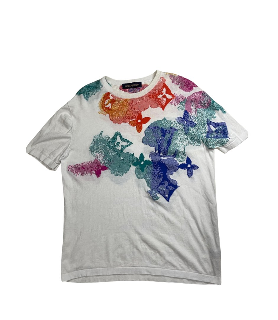 Louis Vuitton White Watercolor Monogram T Shirt worn by Young