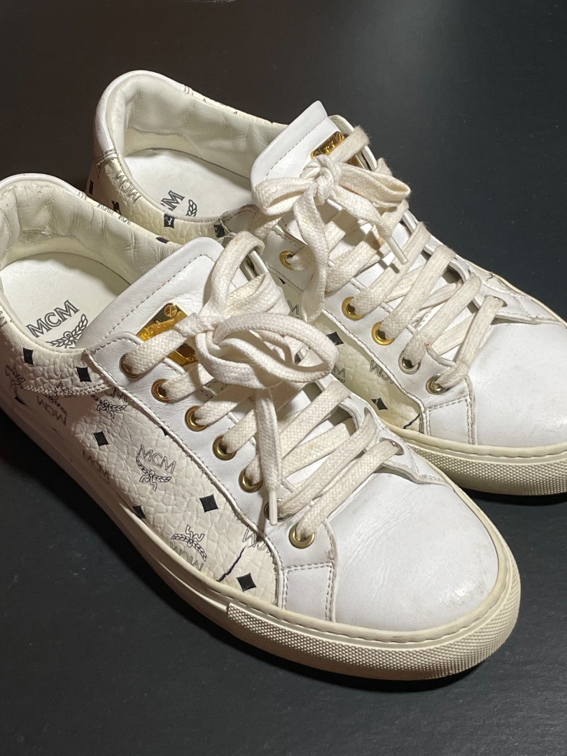MCM White Sneakers Men s Fashion Footwear Sneakers on Carousell