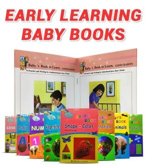 MEEJ 8PCS BABY EARLY LEARNING BOOK, Educational Books For Children 0-5 Years Old