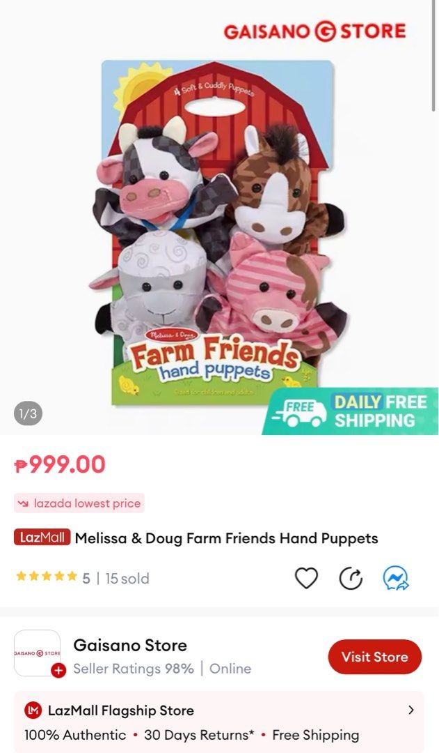 Melissa & Doug Puppets Farm Friends