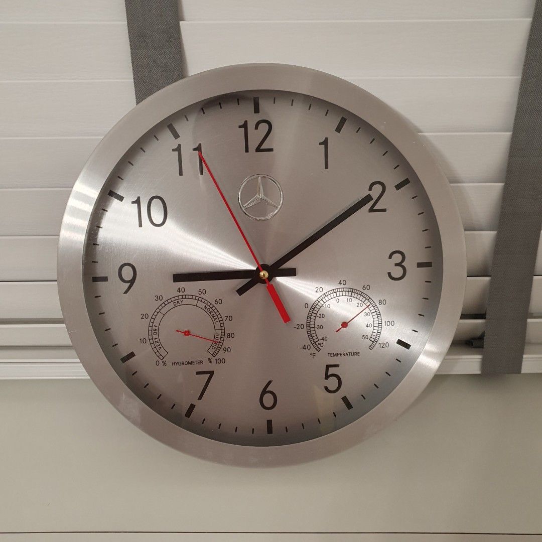 Mercedes Wall Clock, Furniture & Home Living, Home Decor, Clocks on