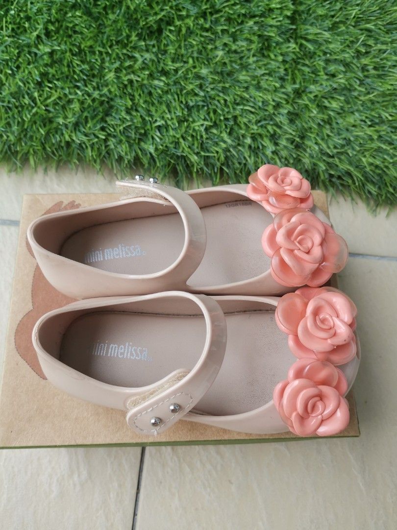Mini Melissa flower shoes in beige pink Babies Kids Babies