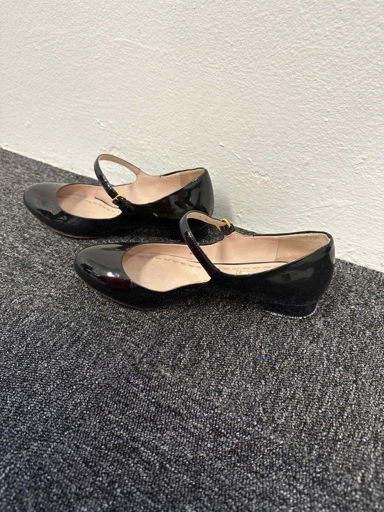 Miu Mary Jane Beige Shiny Lambskin