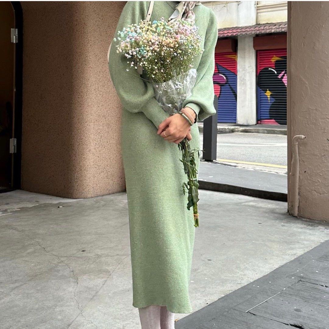 Monki green 2025 dress