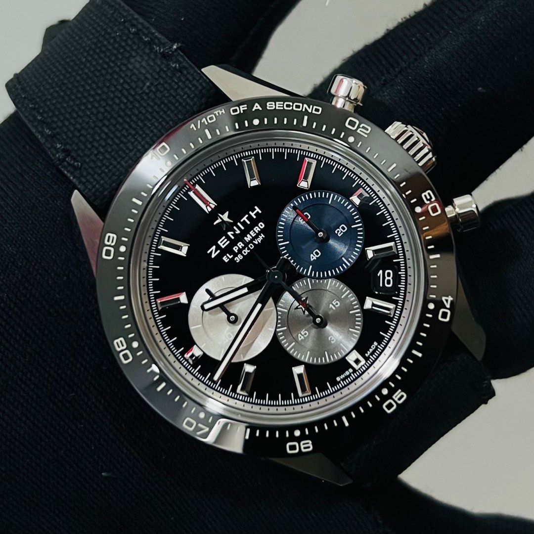 Watch Zenith Chronomaster Sport  El Primero 03.3100.3600/21.C822 Stainless  Steel - Black Dial - Strap Rubber