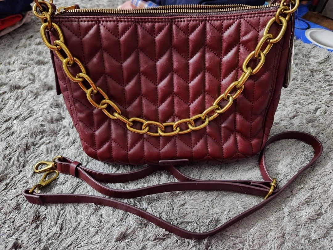 Original Fossil Jolie Crossbody Wine, Women's Fashion, Bags & Wallets