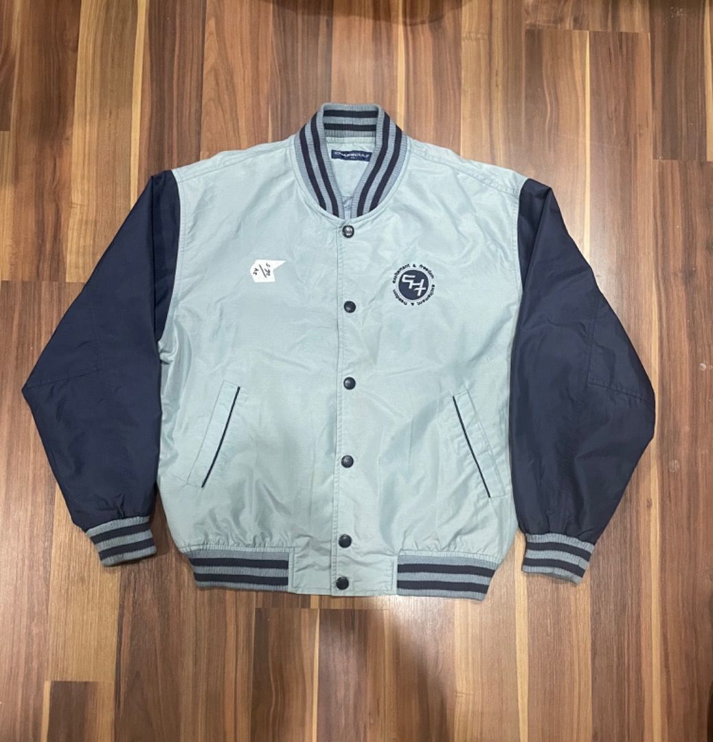 Pastel Blue Varsity Jacket, Men's Fashion, Coats, Jackets and Outerwear