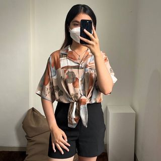 Pattern shirt korean oversize