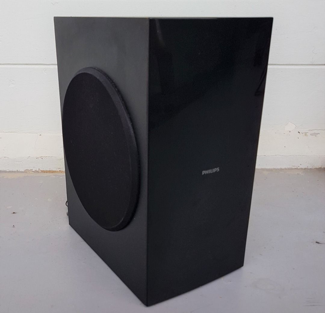Philips Subwoofer, Model HTB7150 Passive Subwoofer, 120 Watts, Bass Speaker, 15.5 inches Tall