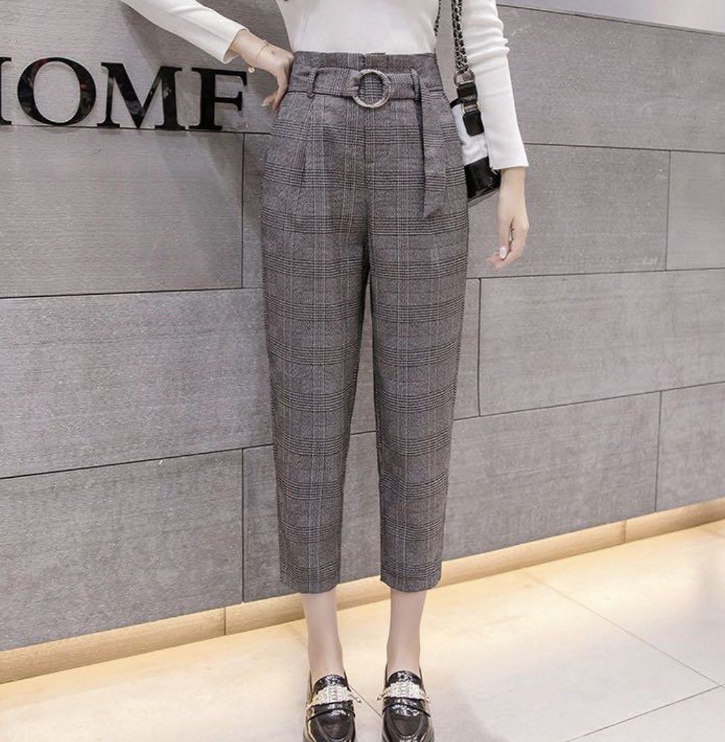 Plaid Checkered Pants Capris Women s Fashion Bottoms Other
