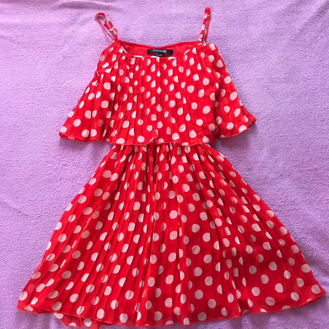 polka red dress