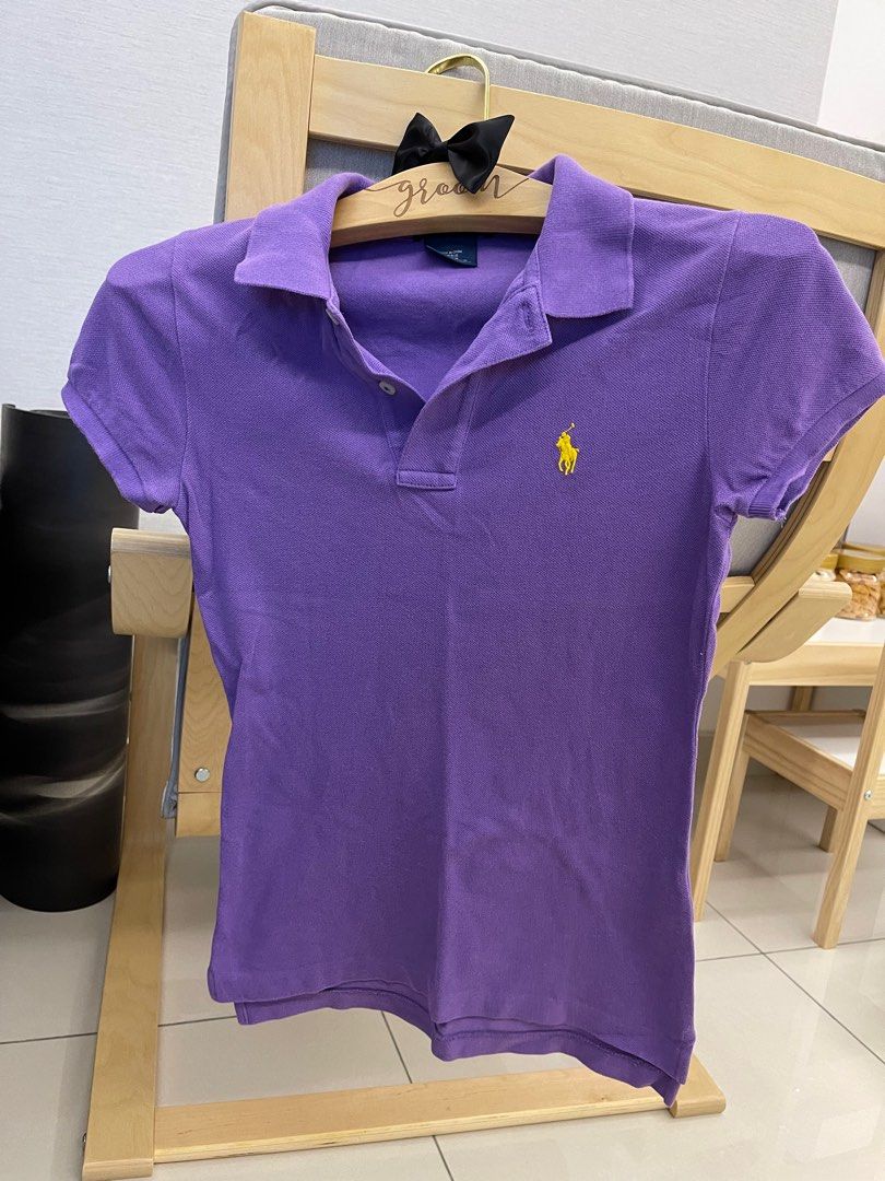 Polo Ralph Lauren Tee Purple Size XS, Women's Fashion, Tops, Shirts on  Carousell
