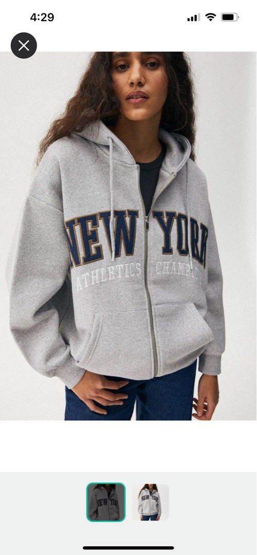 Pull and bear zip hoodie deals